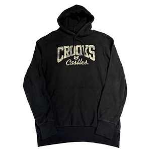 Crooks & Castles Men Small Black Money Pullover Hoodie Sweatshirt Streetwear